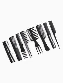 Набор расчёсок, 8 предметов, чёрный
