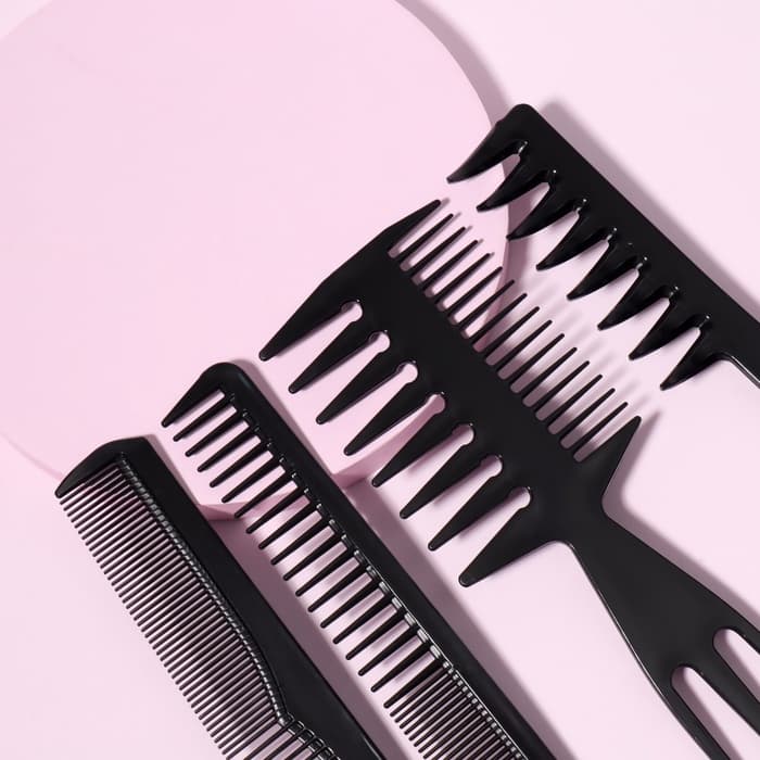 Набор расчёсок, 8 предметов, чёрный