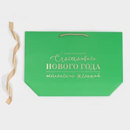 Пакет подарочный новогодний «Счастливого Нового года», 30×27.5×12 см