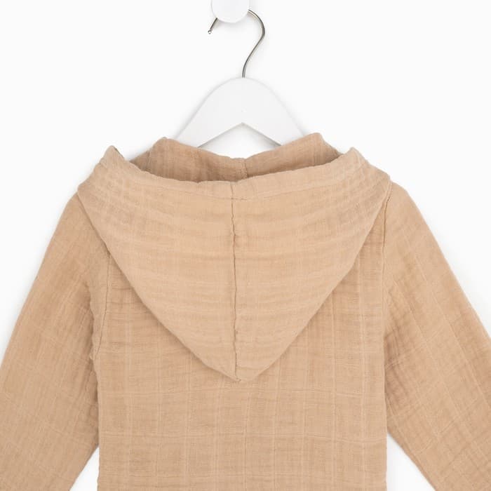 Халат детский муслиновый LoveLife (4 года, рост 104-110 см), цвет пудровый, 100% хлопок, 235 г/м²