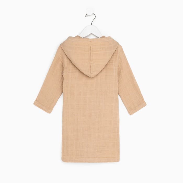 Халат детский муслиновый LoveLife (4 года, рост 104-110 см), цвет пудровый, 100% хлопок, 235 г/м²