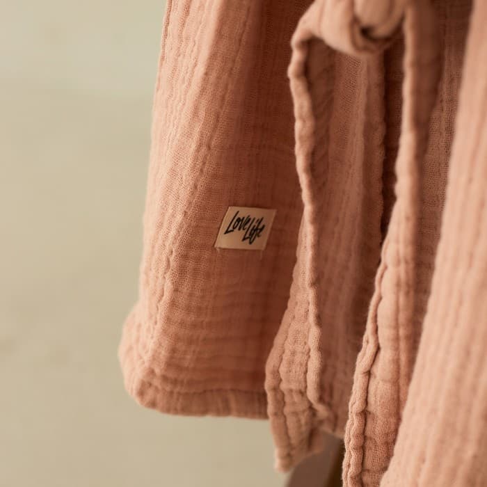 Халат детский муслиновый LoveLife (4 года, рост 104-110 см), цвет пудровый, 100% хлопок, 235 г/м²