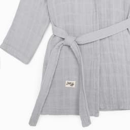 Халат детский муслиновый LoveLife (6 лет, рост 116-122 см), цвет серый, 100% хлопок, 235 гр/м2