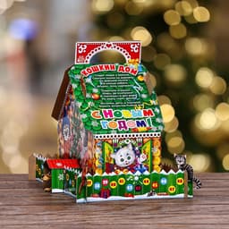 Подарочная новогодняя коробка «Кошкин дом», 22.5×23×12.5 см