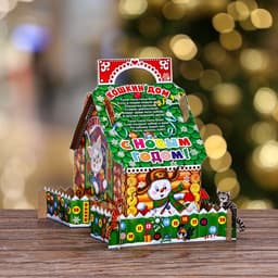 Подарочная новогодняя коробка «Кошкин дом», 22.5×23×12.5 см