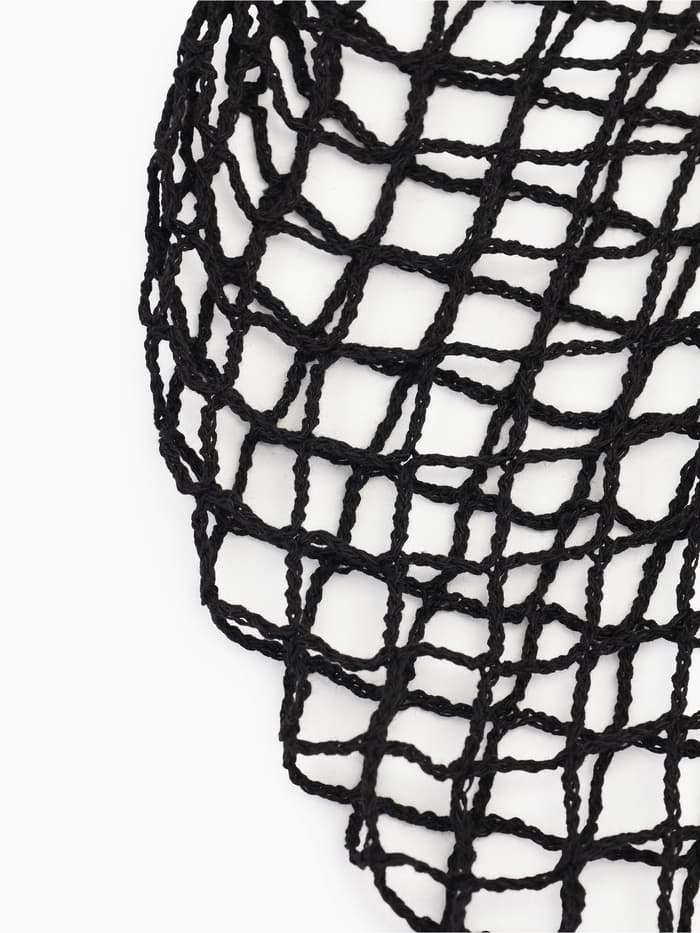 Сумка - авоська плетёная, ручка 12 см, клетка 1.5 см, чёрная