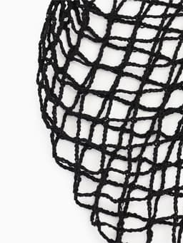 Сумка - авоська плетёная, ручка 12 см, клетка 1.5 см, чёрная