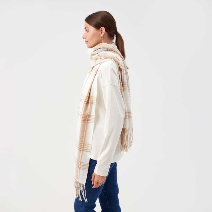 Палантин женский MINAKU. цвет молочный, размер 68×180 см