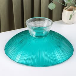 Ваза для фруктов «Фейерверк», 3.7 л, 33×13.5 см, стекло, изумрудная