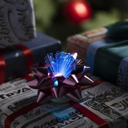 Светодиодная игрушка «Бант-звезда»10 см, от батареек LR44×3, свечение мульти, розовая