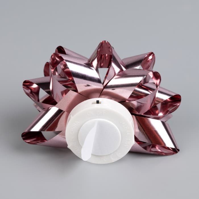 Светодиодная игрушка «Бант-звезда»10 см, от батареек LR44×3, свечение мульти, розовая