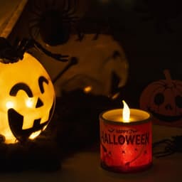 Светодиодная фигура «Свеча Хэллоуин» 7.5×10×7.5 см, пластик, батарейки AG13×3 (в комплекте), свечение тёплое белое