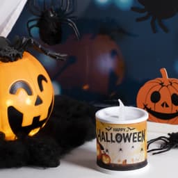 Светодиодная фигура «Свеча Хэллоуин» 7.5×10×7.5 см, пластик, батарейки AG13×3 (в комплекте), свечение тёплое белое