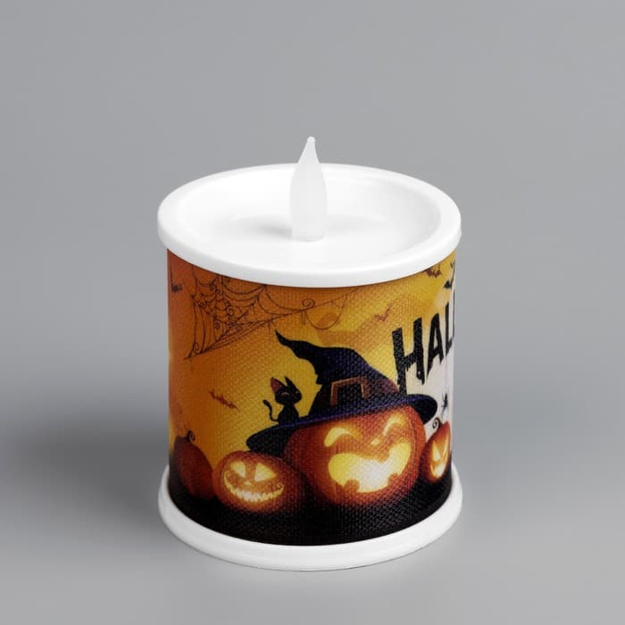 Светодиодная фигура «Свеча Хэллоуин» 7.5×10×7.5 см, пластик, батарейки AG13×3 (в комплекте), свечение тёплое белое