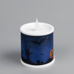 Светодиодная фигура «Свеча с тыквами» 7.5×10×7.5 см, пластик, батарейки AG13×3 (в комплекте), свечение тёплое белое