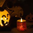 Светодиодная фигура «Свеча с призраком» 7.5×10×7.5 см, пластик, батарейки AG13×3 (в комплекте), свечение тёплое белое