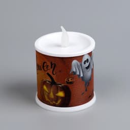 Светодиодная фигура «Свеча с призраком» 7.5×10×7.5 см, пластик, батарейки AG13×3 (в комплекте), свечение тёплое белое