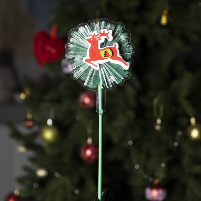 Светодиодная игрушка на палочке «Олень» 10×28×3 см, от батареек LR44×3, свечение тёплое белое