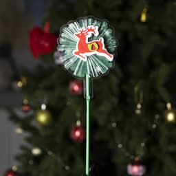 Светодиодная игрушка на палочке «Олень» 10×28×3 см, от батареек LR44×3, свечение тёплое белое