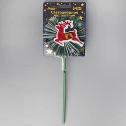 Светодиодная игрушка на палочке «Олень» 10×28×3 см, от батареек LR44×3, свечение тёплое белое