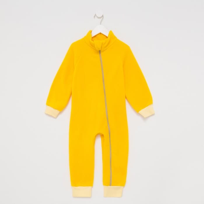 Комбинезон для девочки флисовый, жёлтый, рост 98-104 см