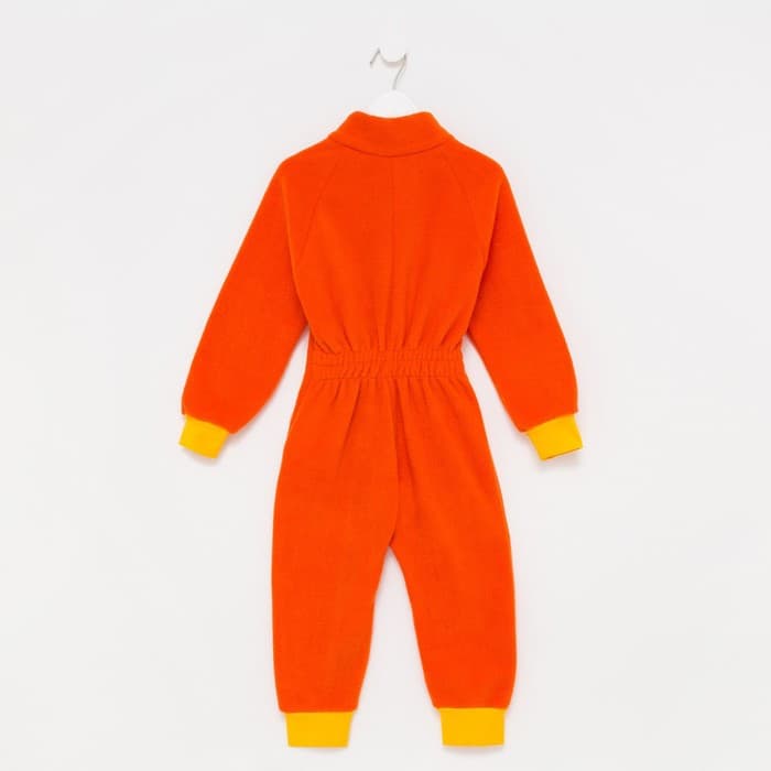 Комбинезон для девочки флисовый, оранжевый, рост 80-86 см
