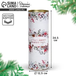 Тубус под бутылку «Счастливого Нового года», 34.5×12.5×12.5 см