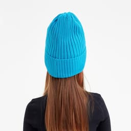 Шапка детская MINAKU: Cozy Winter с отворотом, бирюзовая, размер 52-56 (5-7 лет)