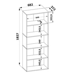 Стеллаж напольный «ШУ – 20», 682×372×1827 мм, цвет белый