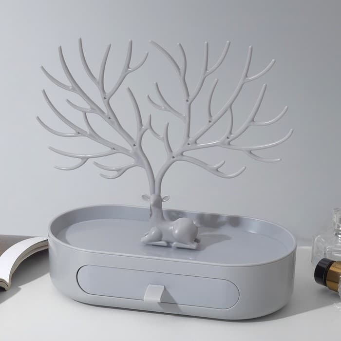 Подставка универсальная «Олень», овальная подставка, 26×25 см, серая