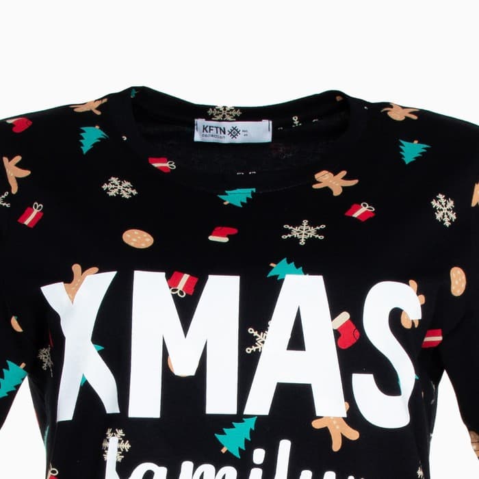 Футболка женская KAFTAN «Xmas family» размер 40-42, черный