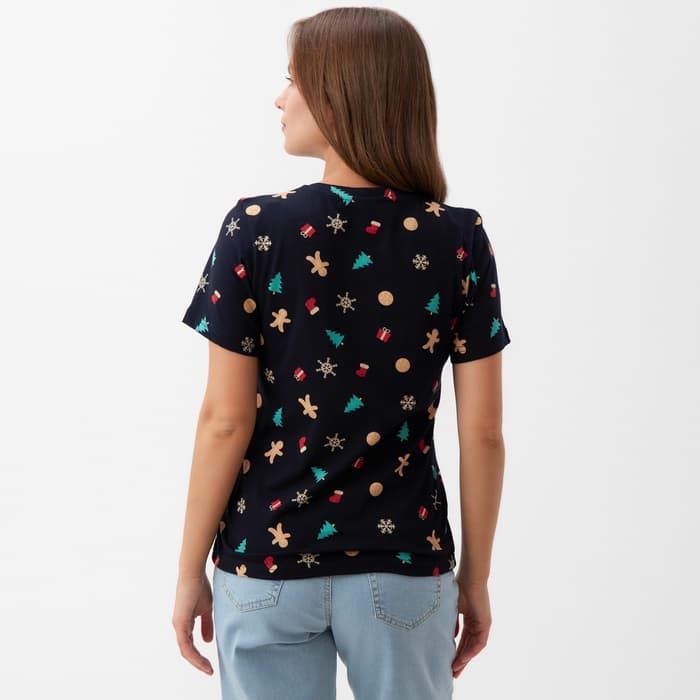 Футболка женская KAFTAN «Xmas family» размер 44-46, черный