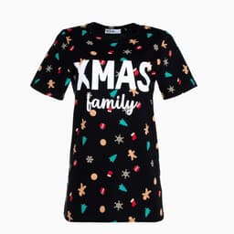 Футболка женская KAFTAN «Xmas family» размер 44-46, черный