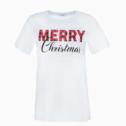Футболка женская KAFTAN Merry Christmas размер 40-42, белая