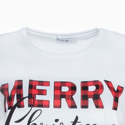 Футболка женская KAFTAN Merry Christmas размер 40-42, белая