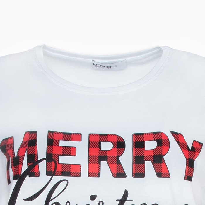 Футболка женская KAFTAN Merry Christmas размер 44-46, белая