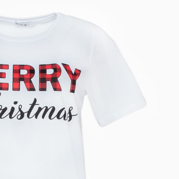 Футболка женская KAFTAN Merry Christmas размер 48-50, белая