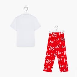 Пижама новогодняя детская: футболка, брюки, KAFTAN MEOWY XMAS, рост 98-104 см
