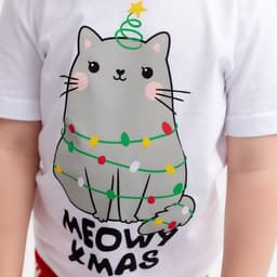Пижама новогодняя детская: футболка, брюки, KAFTAN MEOWY XMAS, рост 98-104 см