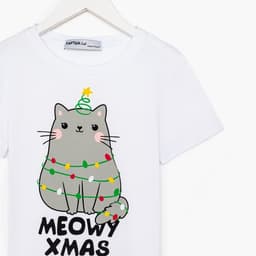Пижама новогодняя детская: футболка, брюки, KAFTAN MEOWY XMAS, рост 98-104 см