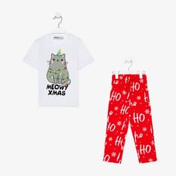 Пижама новогодняя детская KAFTAN «MEOWY XMAS» размер 32 (110-116 см)