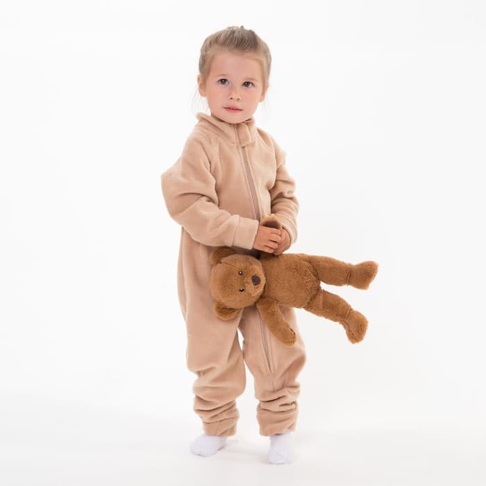 Комбинезон детский, цвет бежевый, рост 104-110 см