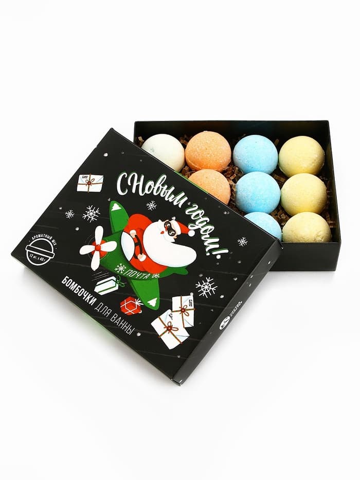 Бомбочки для ванны «С Новым годом», 12×40 г, Чистое счастье