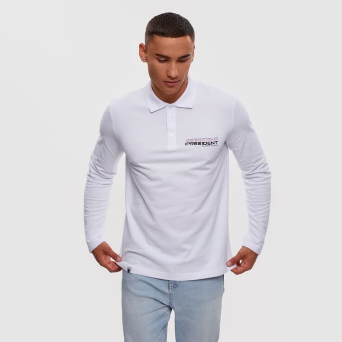 Поло с длинным рукавом President, размер XL, цвет белый