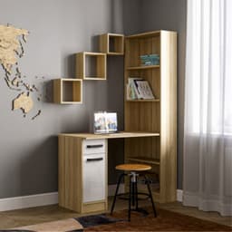 Стол письменный «Клик Мебель. СПЛ - 2», 1150×600×1828 мм, цвет дуб сонома/белый глянец