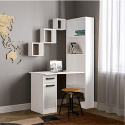 Стол письменный «Клик Мебель. СПЛ - 2», 1150×600×1828 мм, цвет белый/белый глянец