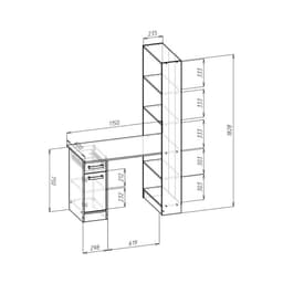 Стол письменный «Клик Мебель. СПЛ - 2», 1150×600×1828 мм, цвет белый/белый глянец