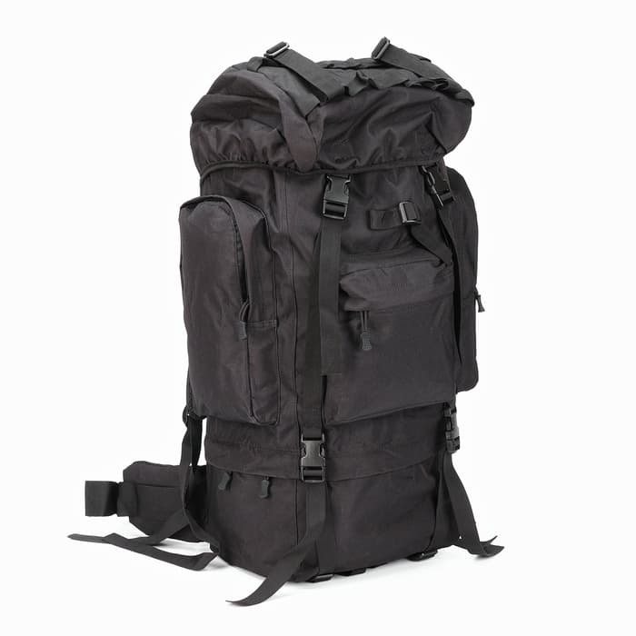 Рюкзак тактический туристический Adventure, 70 л, с карманами, однотонный, чёрный