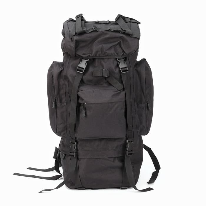 Рюкзак тактический туристический Adventure, 70 л, с карманами, однотонный, чёрный