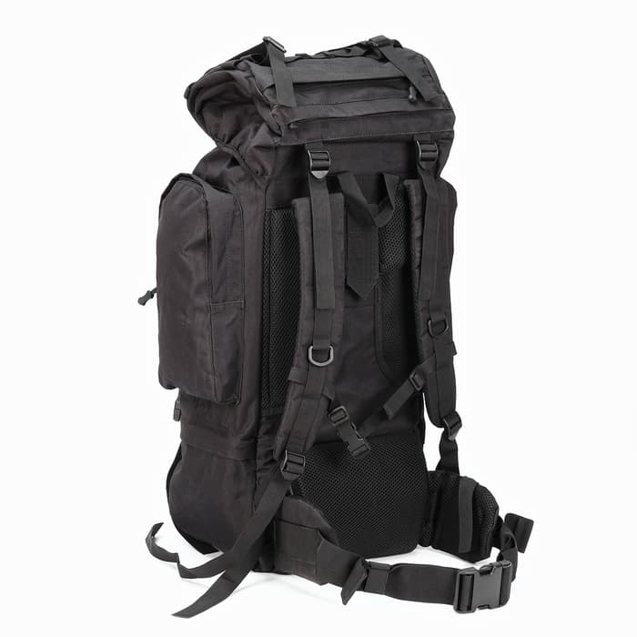 Рюкзак тактический туристический Adventure, 70 л, с карманами, однотонный, чёрный